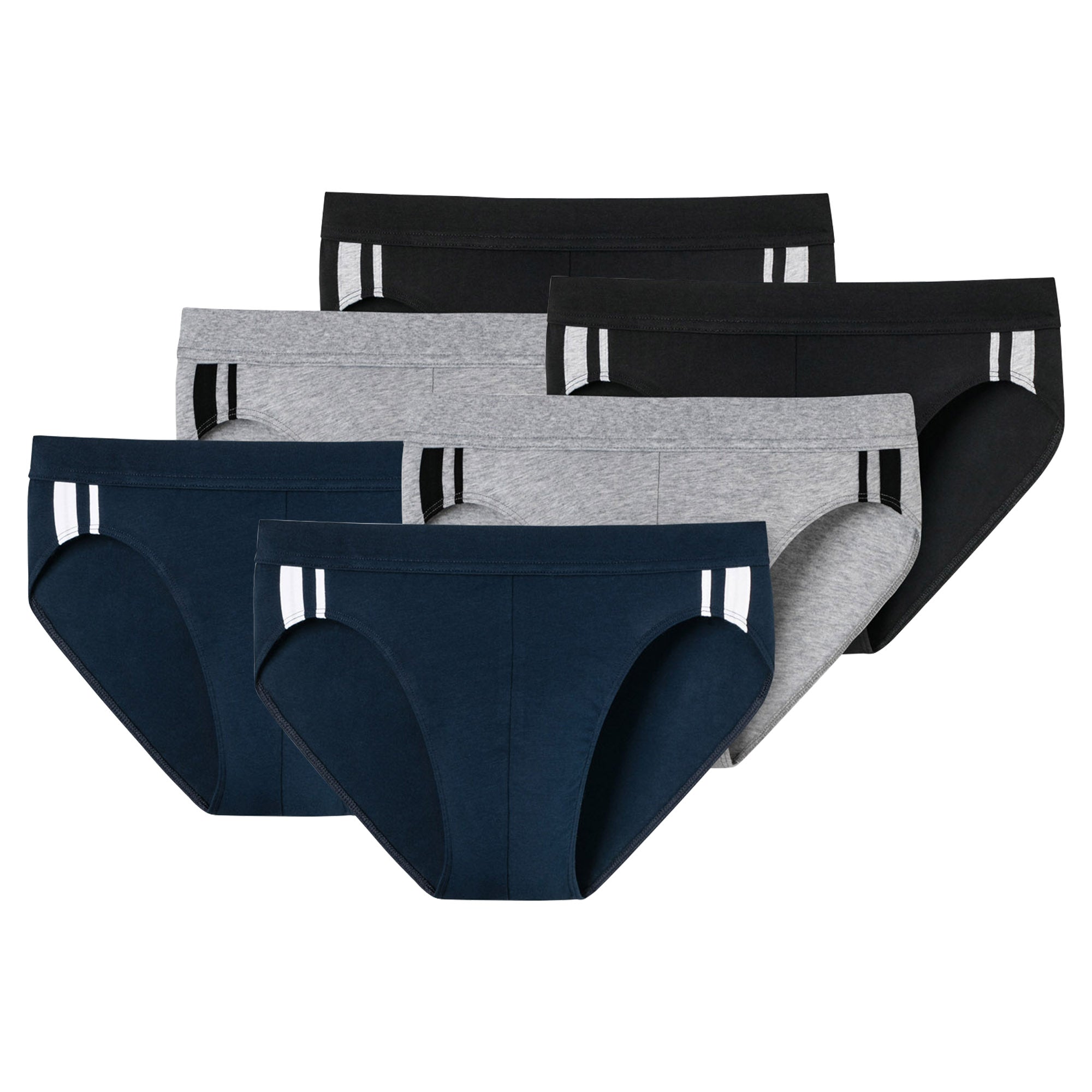 SCHIESSER Herren Slip 6er Pack - Rio Slip 95/5, Cotton Stretch, Seitenstreifen