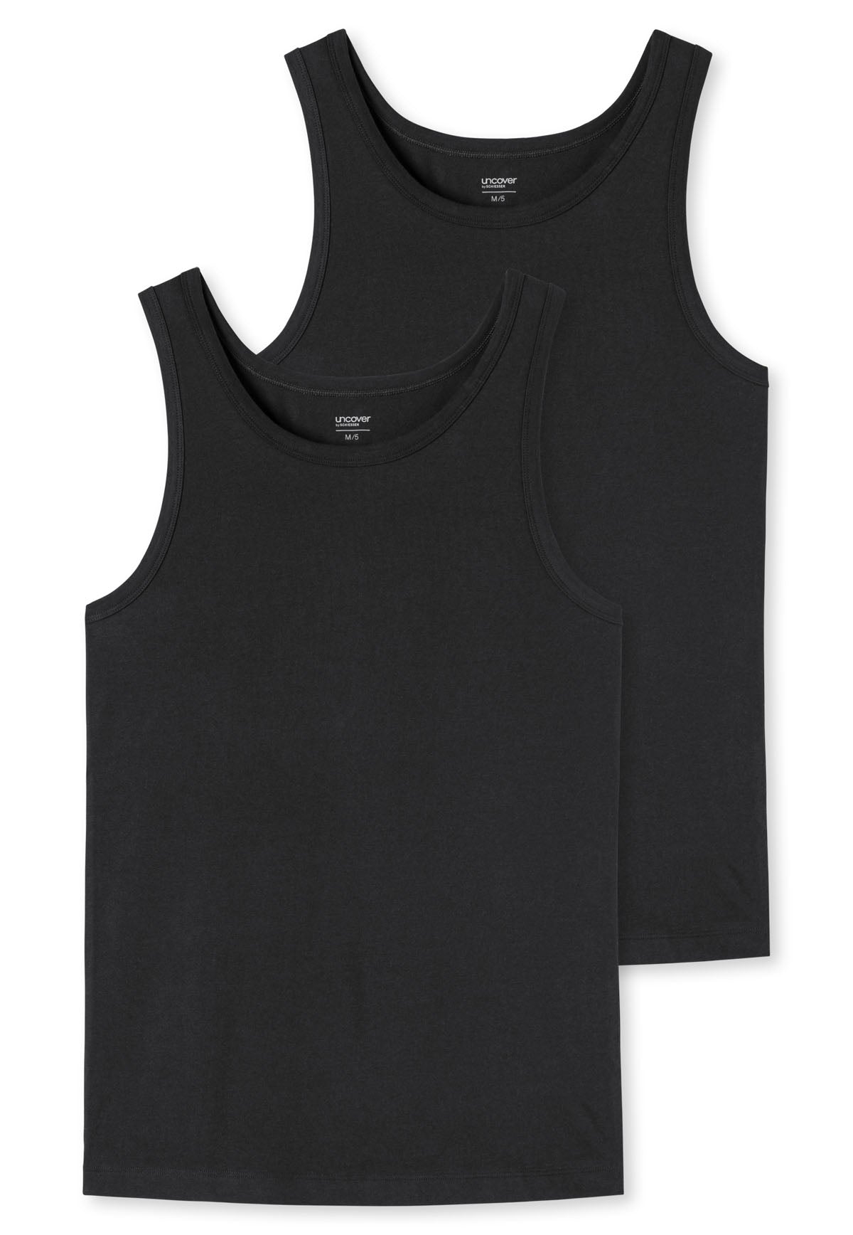 UNCOVER by SCHIESSER Men's Undershirt 2-Pack - Series "Uncover", Round Neck