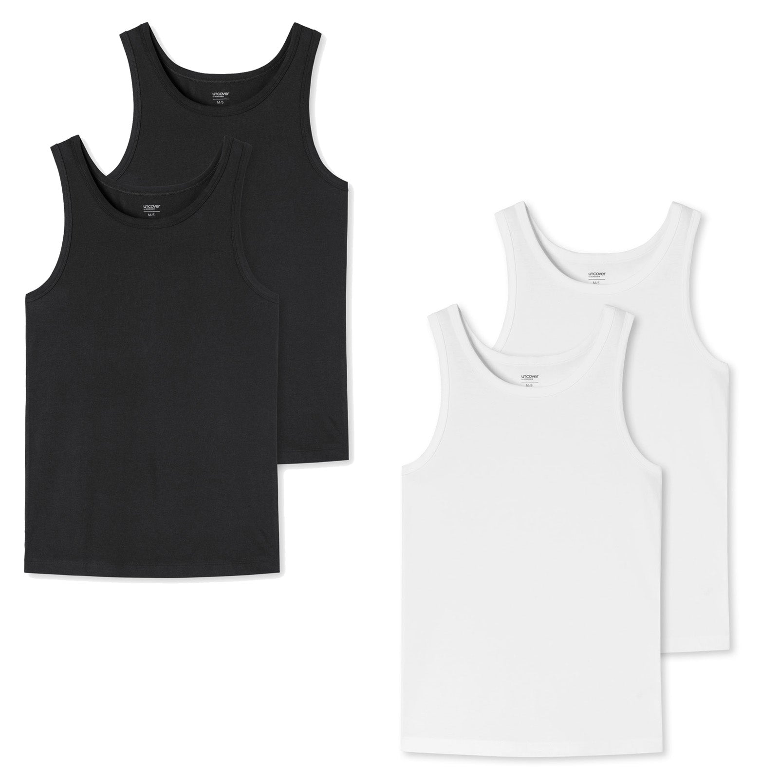UNCOVER by SCHIESSER Men's Undershirt 2-Pack - Series "Uncover", Round Neck