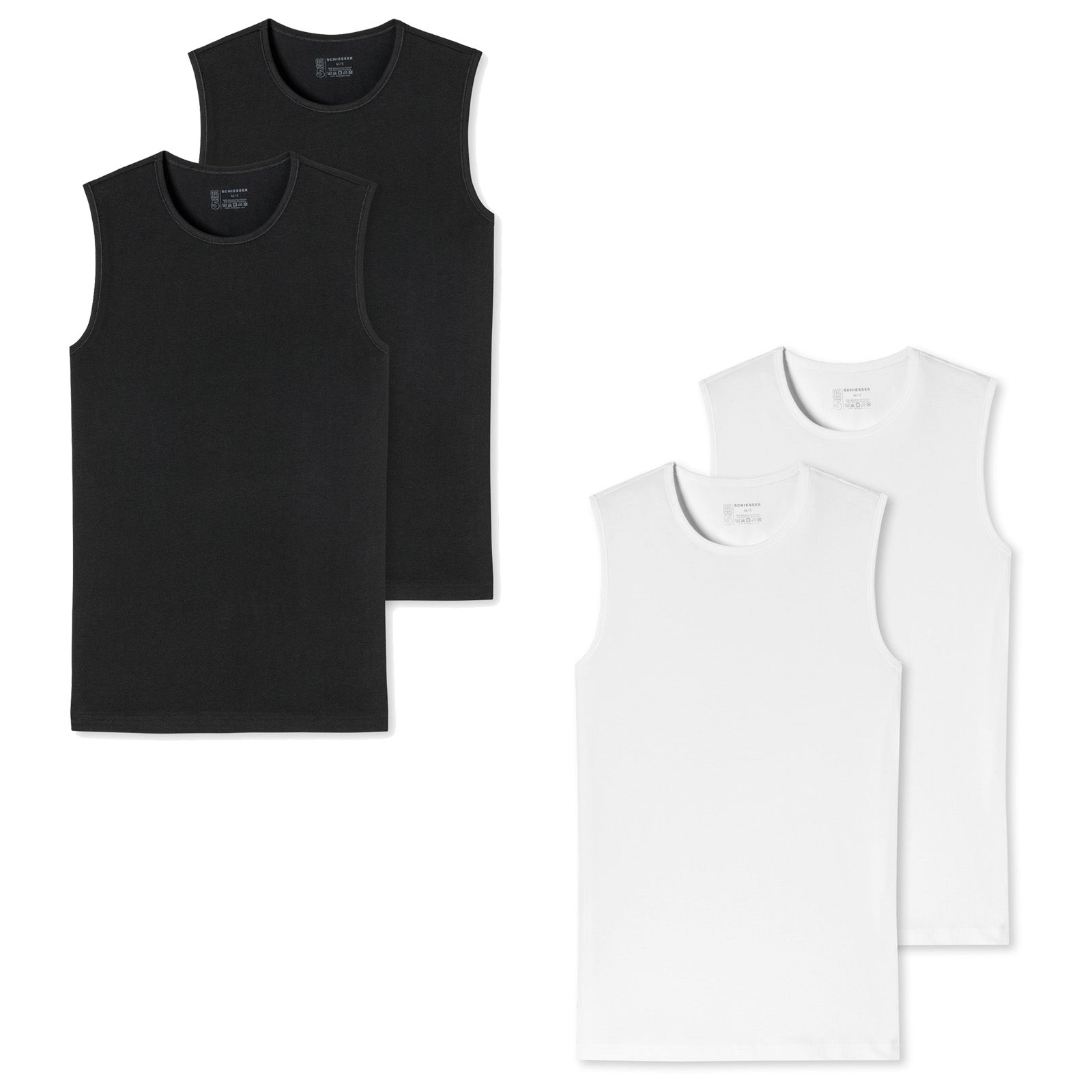 SCHIESSER Herren Tanktops im Pack - Serie "95/5", Vorteilspack, Rundhals, S-4XL