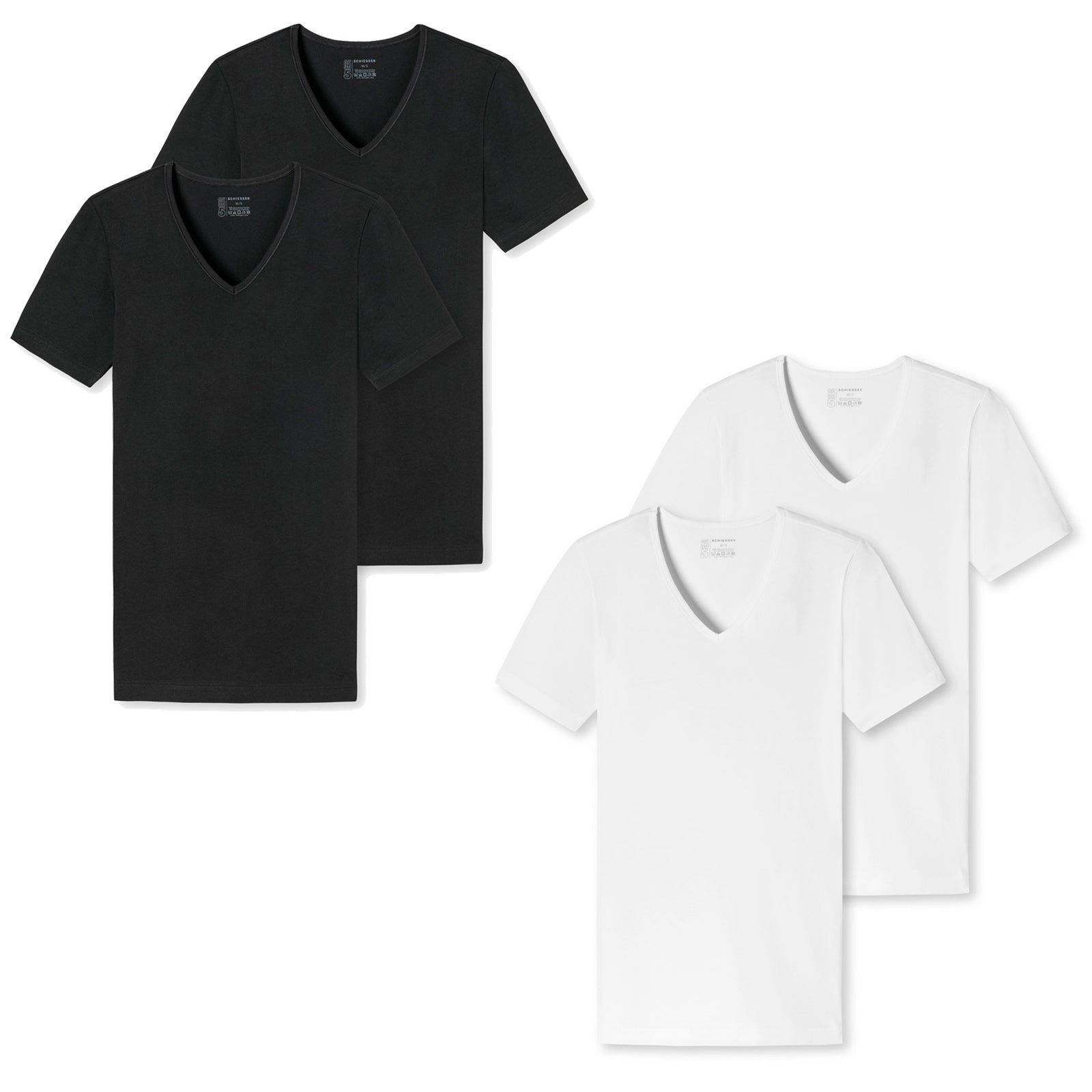 SCHIESSER Herren T-Shirts im Pack - Serie "95/5", Vorteilspack, V-Ausschnitt, S-4XL