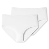 SCHIESSER Damen Slip 2er Pack - Midi-Slip, Cotton Stretch, uni