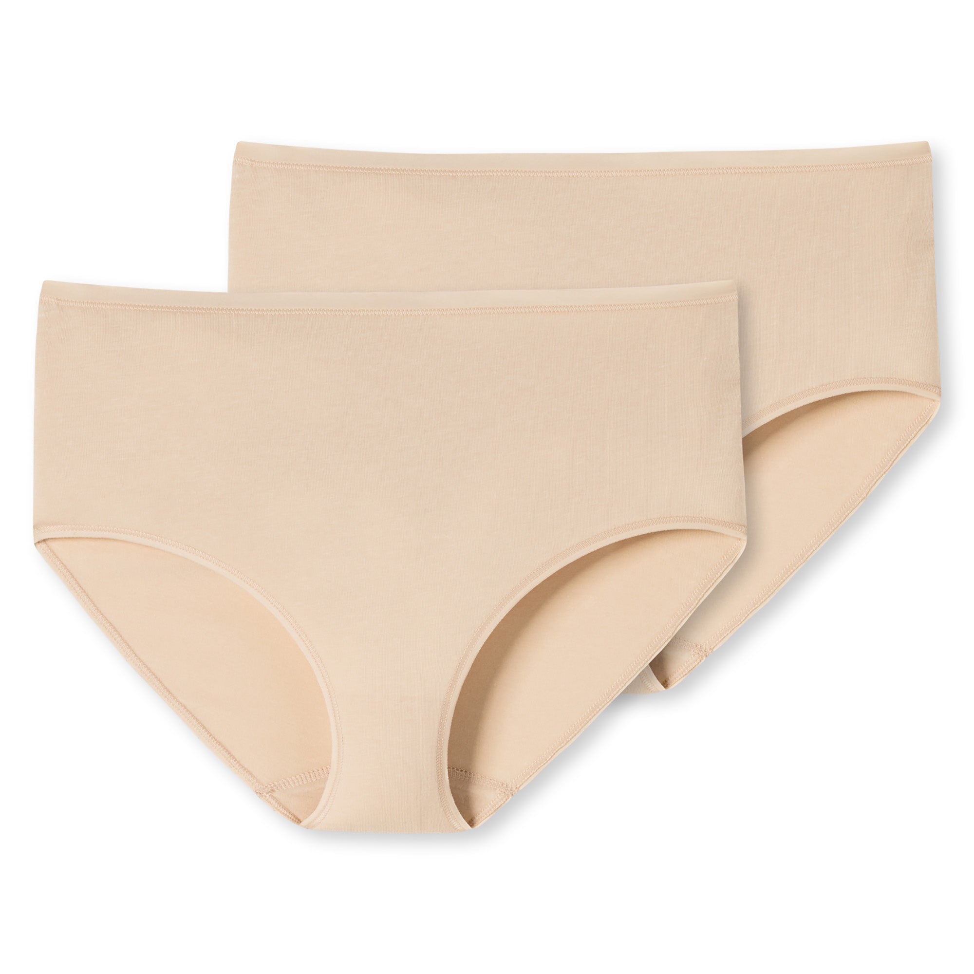SCHIESSER Damen Slip 2er Pack - Midi-Slip, Cotton Stretch, uni