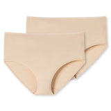 SCHIESSER Damen Slip 2er Pack - Midi-Slip, Cotton Stretch, uni