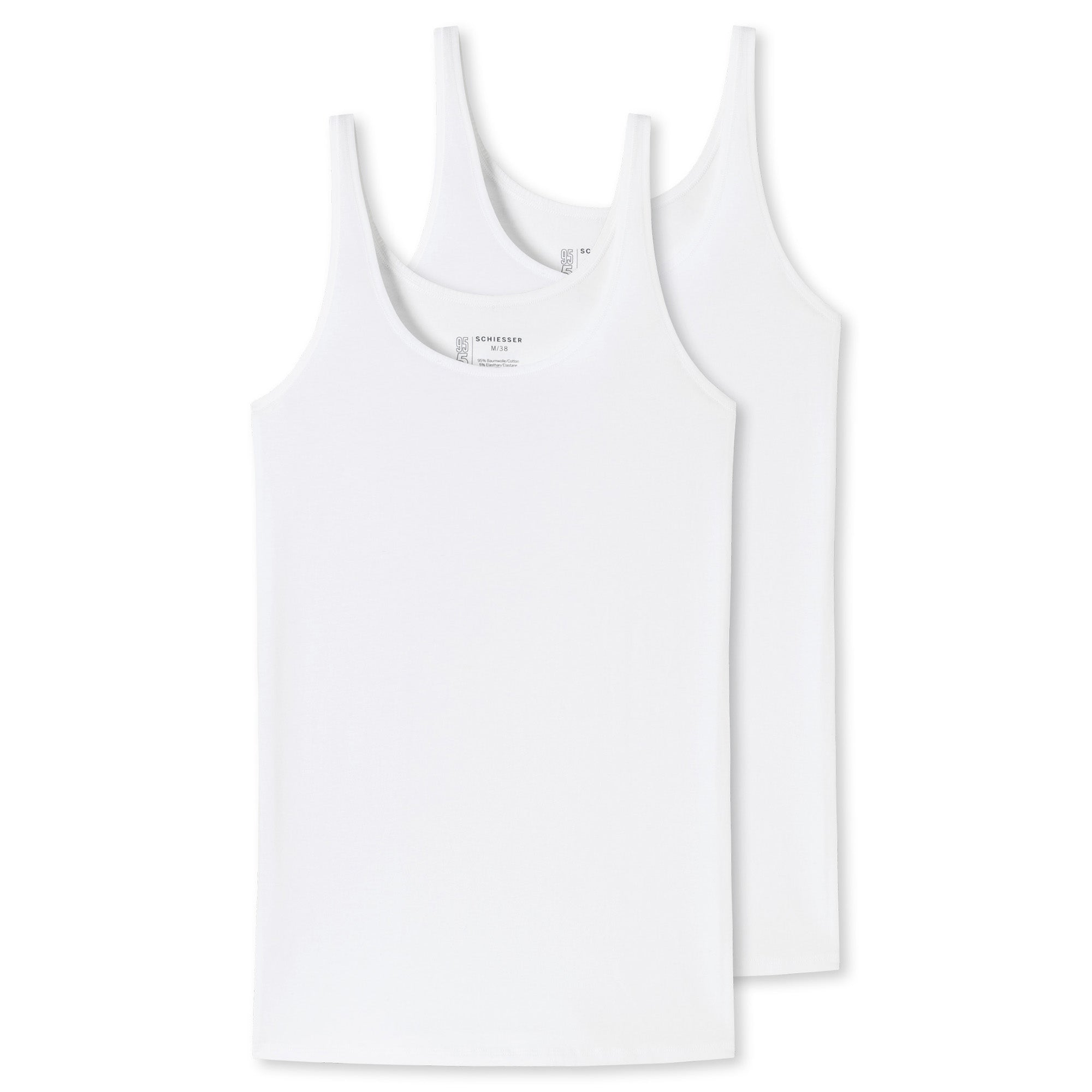 SCHIESSER Damen Trägertop, 2er Pack - Single Jersey, Serie 95/5, uni