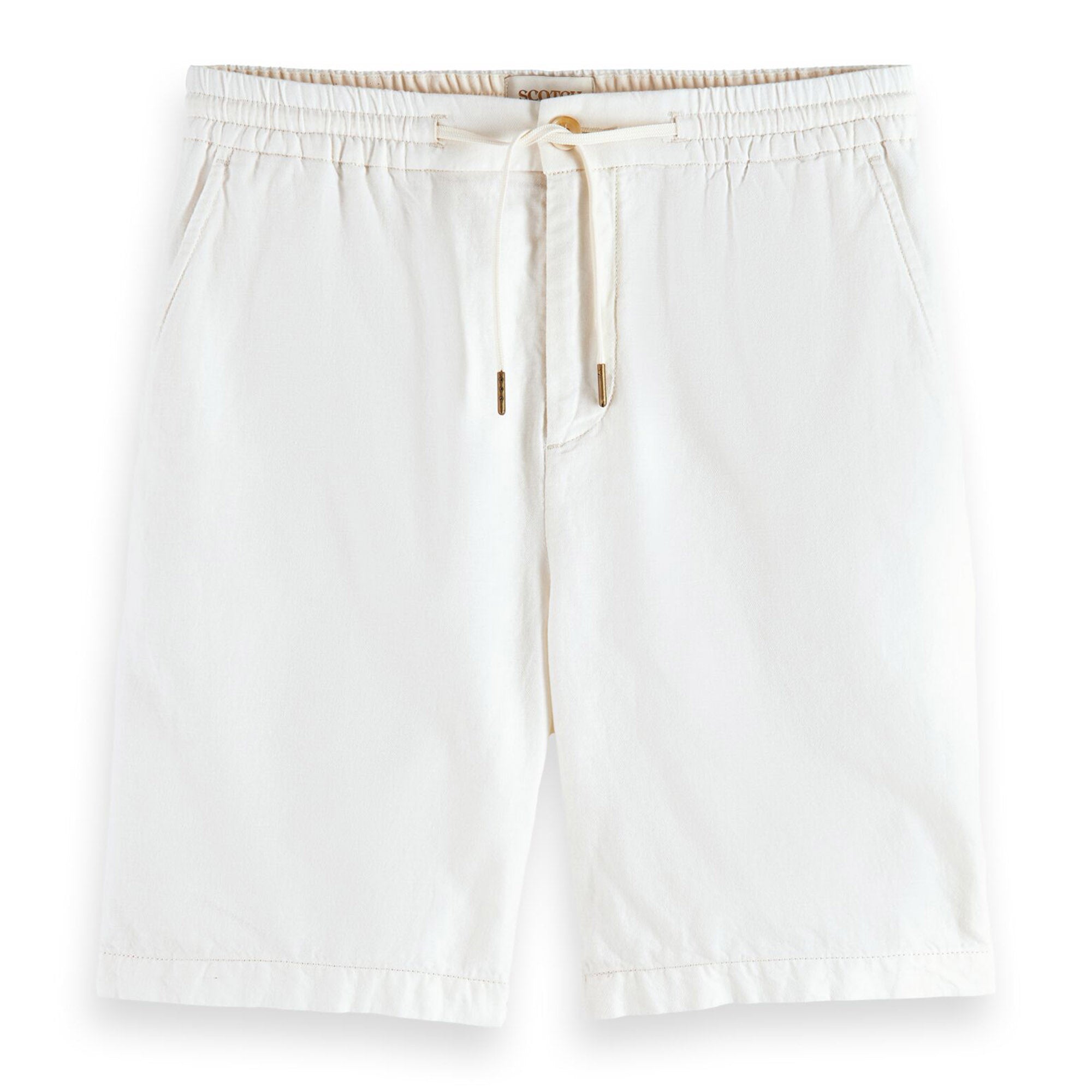 SCOTCH&SODA Herren Leinenshorts - Fave Cotton/Linen Twill Bermuda Short, einfarbig