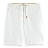 SCOTCH&SODA Herren Leinenshorts - Fave Cotton/Linen Twill Bermuda Short, einfarbig