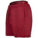 EMPORIO ARMANI Men's Swim Shorts - LOGOBAND, Boxer, Beachwear, Logo Waistband, Plain – 3/4