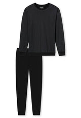 UNCOVER by SCHIESSER Herren Schlafanzug 2-tlg. Set - lang, Rundhals-Ausschnitt, Baumwolle, uni/gemustert