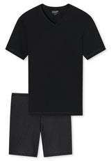 UNCOVER by SCHIESSER Men's Pajamas 2-Piece Set - Shorty, Short, V-Neck, Cotton, uni/patterned