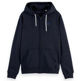 SCOTCH&SODA Men's sweat jacket - Essential Logo Badge Zip-Through, hood, logo, cotton