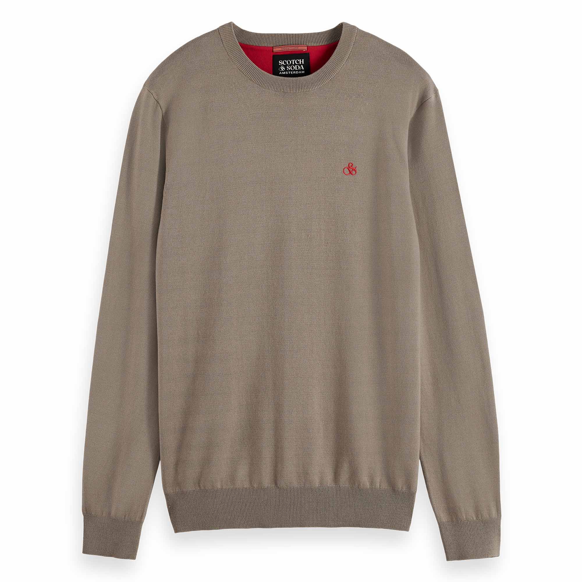 SCOTCH&SODA men's jumper - Essential Viscose Sweater, viscose jumper, single-coloured