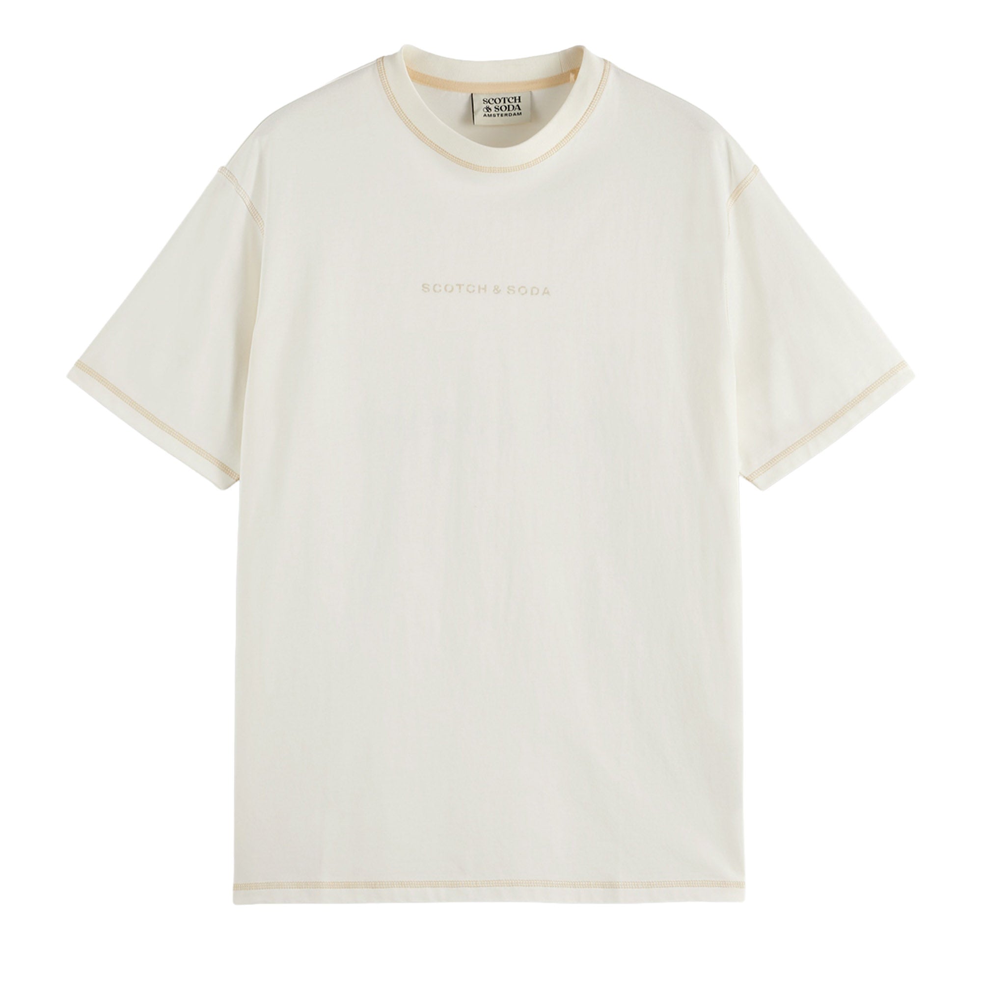 SCOTCH&SODA Herren T-Shirt - Core Logo Front Chest T-Shirt, Rundhals, Kurzarm, Logo, einfarbig