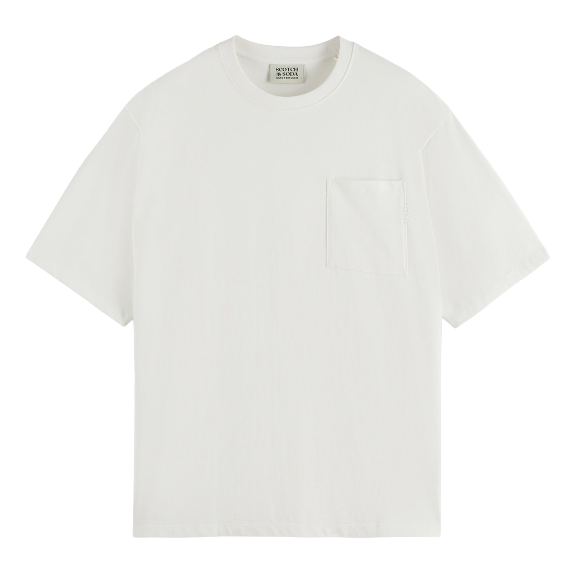 SCOTCH&SODA Herren T-Shirt - Core 3 Crosses Loose Fit Pocket T-Shirt, Rundhals, Kurzarm, einfarbig