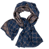 JOOP! men's scarf - Felix, woven scarf, cornflower, logo allover, one size