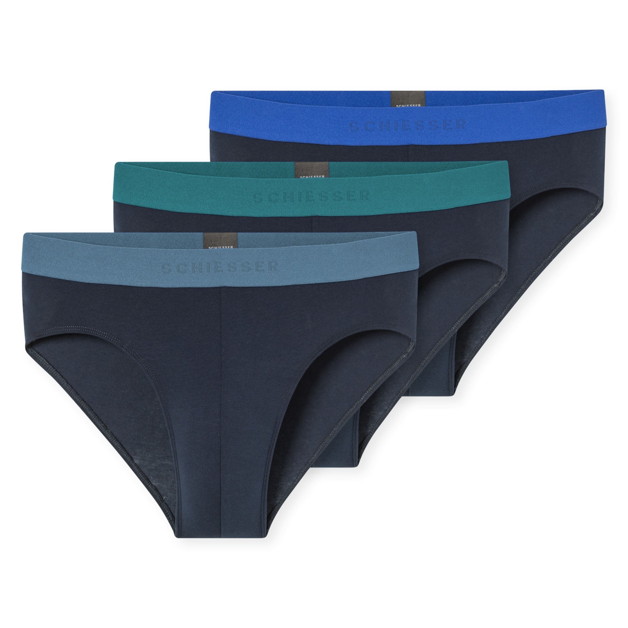 SCHIESSER men's Rio briefs 3-pack - "95/5" series, contrasting stripes