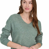 ONLY Damen Strickpullover - ONLCAMILLA V-NECK PULLOVER, V-Ausschnitt, einfarbig – 5/7