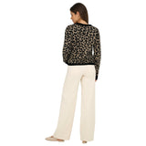 ONLY Damen Strickjacke - ONLLEO V-NECK CARDIGAN, Viskose-Mischung, Leoparden-Print – 6/7