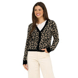 ONLY Damen Strickjacke - ONLLEO V-NECK CARDIGAN, Viskose-Mischung, Leoparden-Print – 4/7
