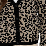 ONLY Damen Strickjacke - ONLLEO V-NECK CARDIGAN, Viskose-Mischung, Leoparden-Print – 7/7
