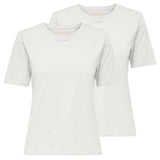 ONLY Damen T-Shirts, 2er Pack - ONLHAPPY O-NECK TEE, Rundhals, Baumwolle, einfarbig – 7/7