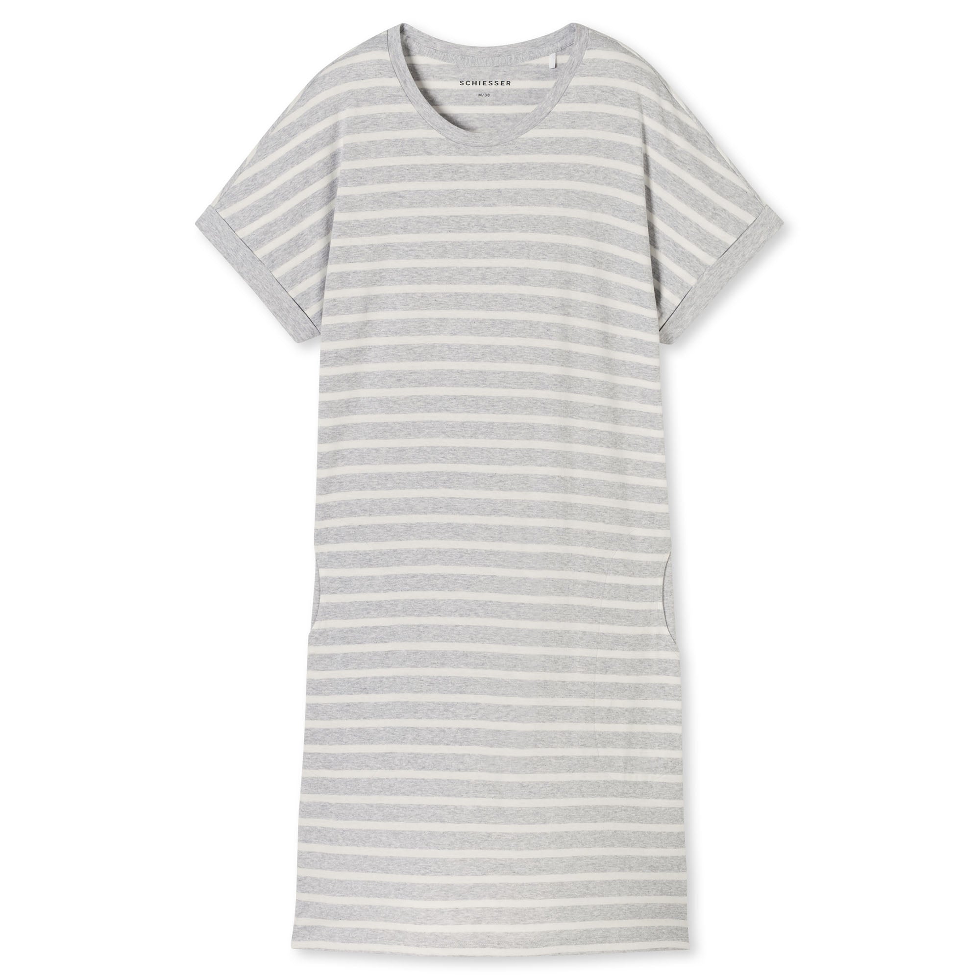 SCHIESSER Damen Nachthemd 95cm - Nachtwäsche, Kurzarm, Baumwolle, Muster