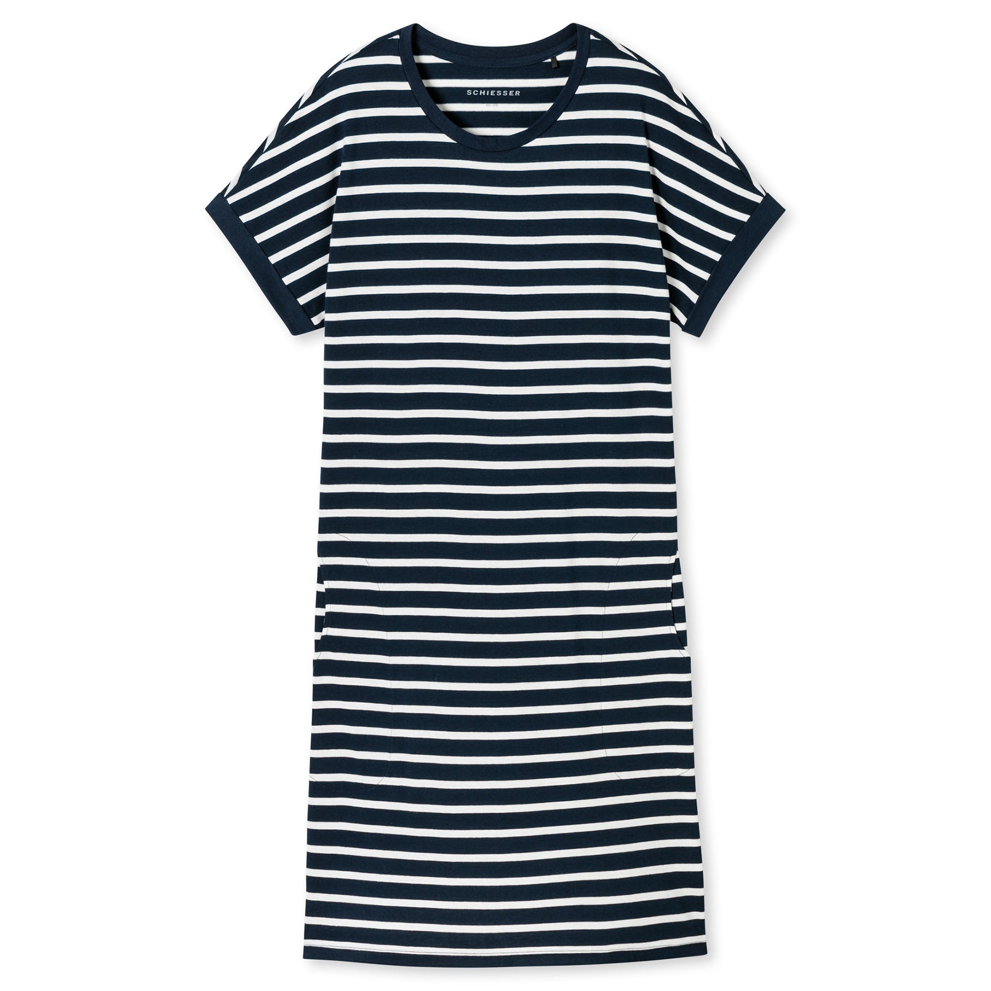 SCHIESSER Damen Nachthemd 95cm - Nachtwäsche, Kurzarm, Baumwolle, Muster