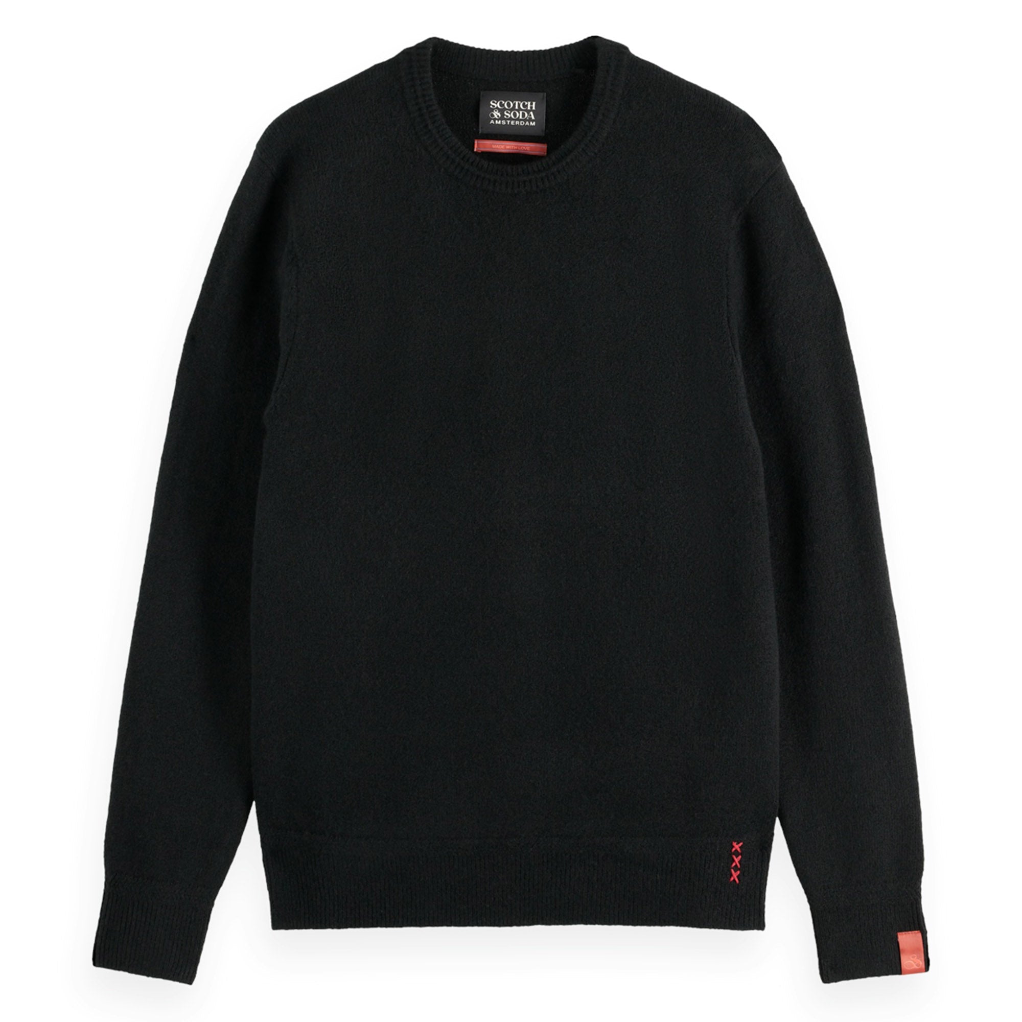 SCOTCH&SODA Herren Strickpullover - Soft Knit Regular Fit Crew Neck, einfarbig