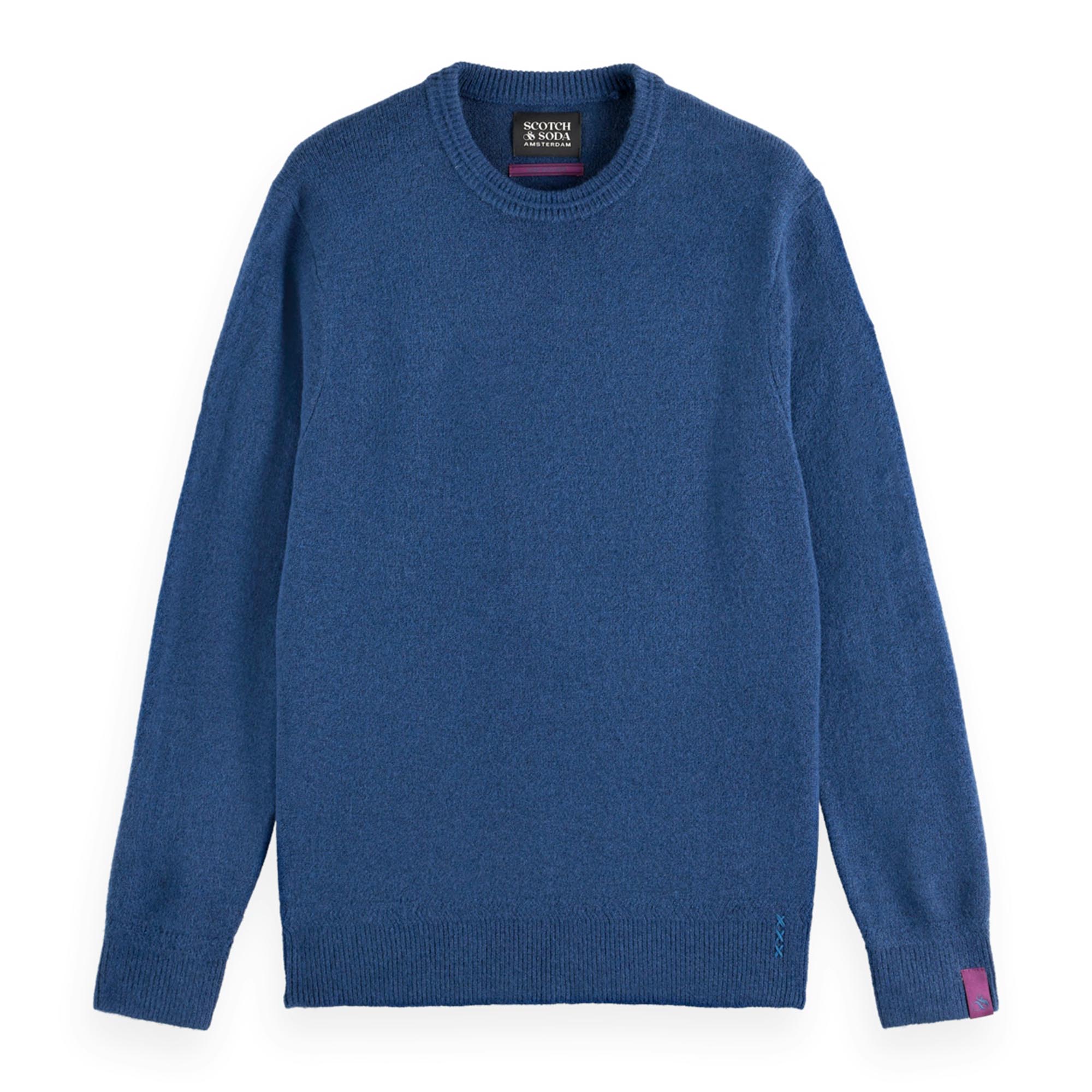 SCOTCH&SODA Herren Strickpullover - Soft Knit Regular Fit Crew Neck, einfarbig