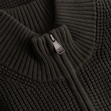 JOOP! JEANS Men’s Knitted Sweater - Honrio, Coarse Knit, Troyer Collar, Cotton – 4/4
