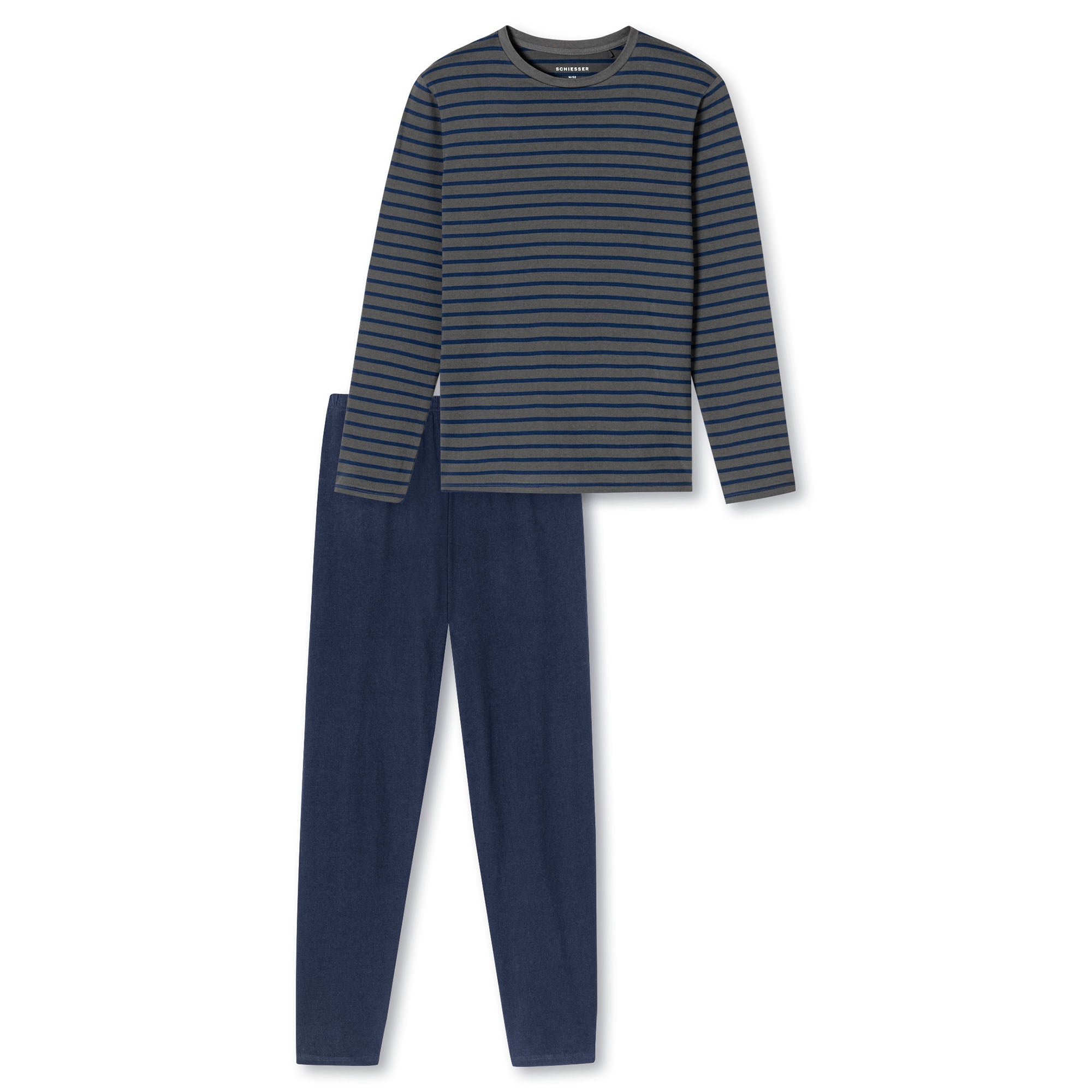 SCHIESSER men's pajamas, long - Casual Essentials, cotton, round neck