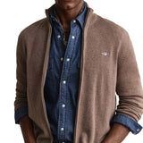 GANT Herren Strickjacke - CASUAL COTTON ZIP CARDIGAN, Stehkragen, Baumwolle – 4/7