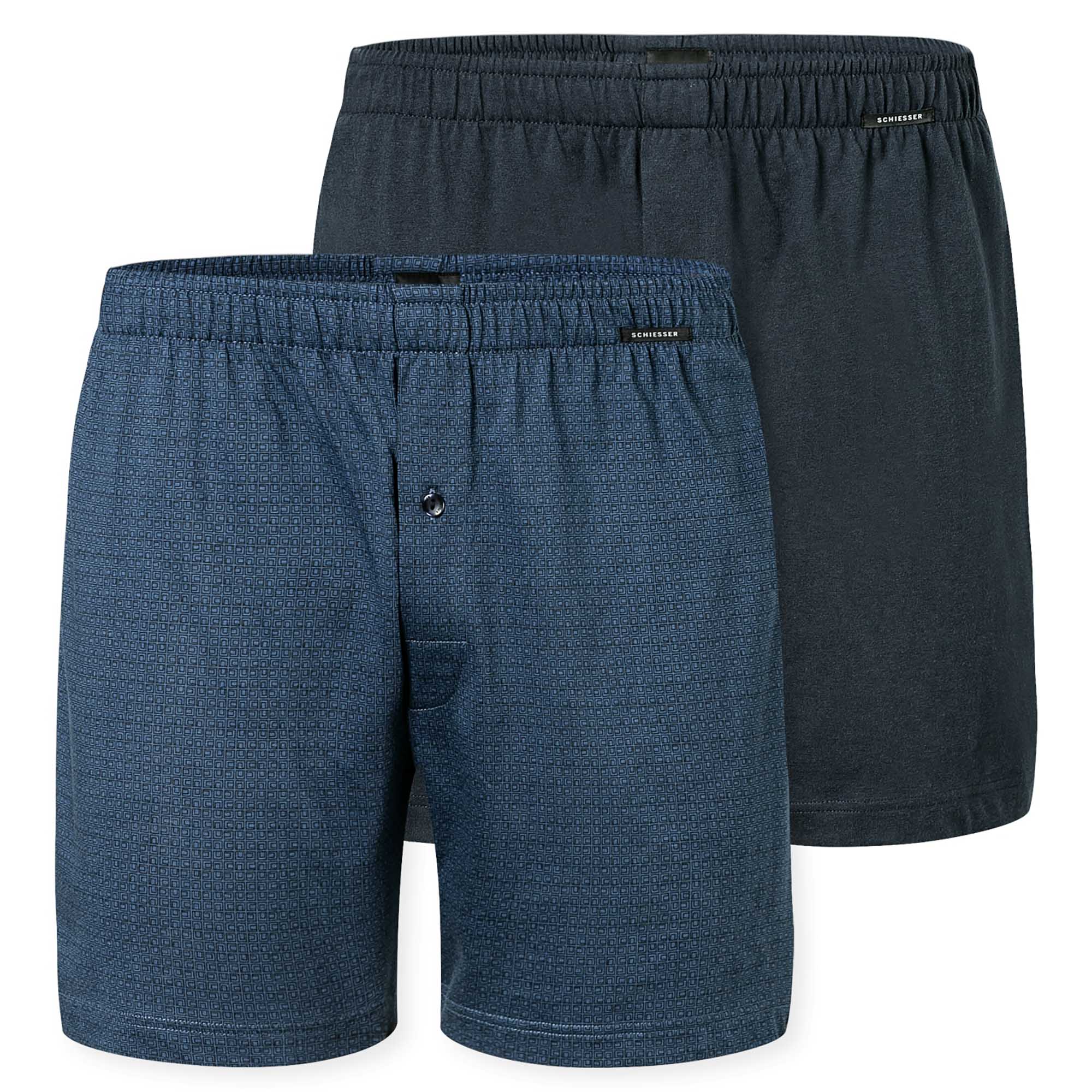 SCHIESSER Herren Jersey-Boxershorts, 2er Pack - 2Pack Boxershorts, Baumwolle, einfarbig