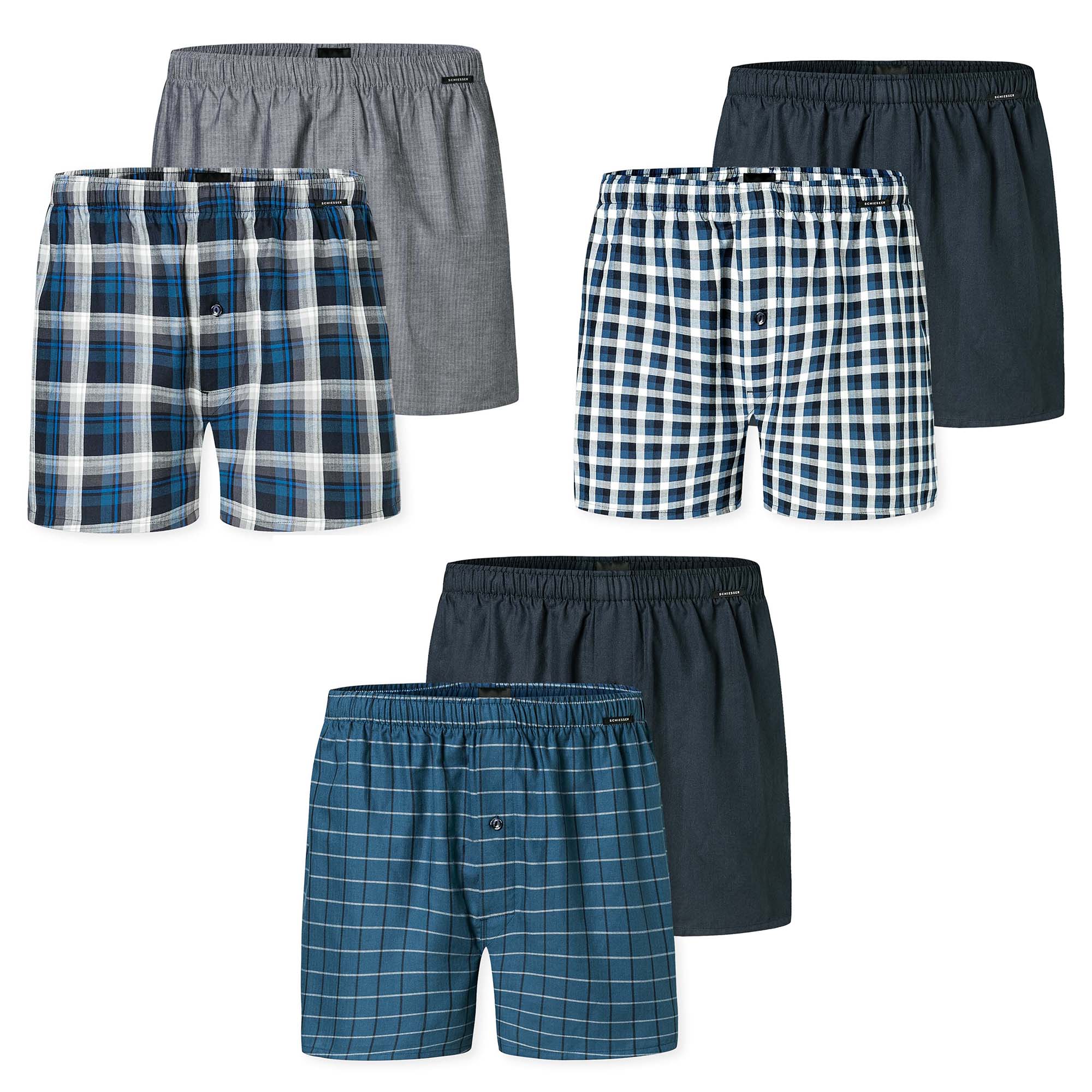 SCHIESSER Herren Web-Boxershorts, 2er Pack - Webware, Unterhose, Baumwolle