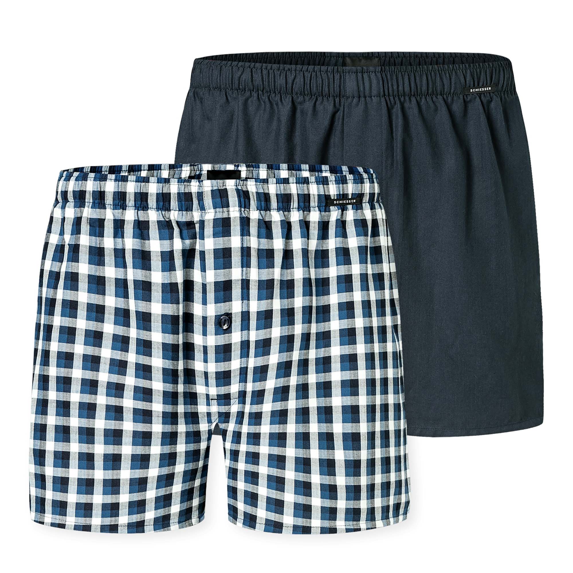 SCHIESSER Herren Web-Boxershorts, 2er Pack - Webware, Unterhose, Baumwolle