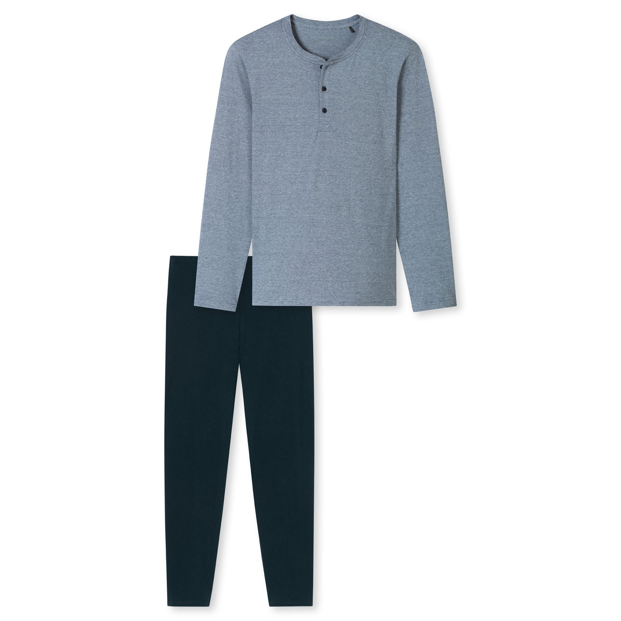 SCHIESSER men's pajamas, long - Casual Essentials, cotton, button placket