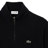LACOSTE Men Sweater - Troyer Collar, Ribbed Knit, Wool – 4/4