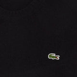 LACOSTE Men’s Knit Sweater, Merino Wool - Monochrome Carded Wool Jersey Crew Neck Sweater, Regular Fit – 1/2