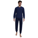 GÖTZBURG Men Pyjamas, Long – Sevilla, Round Neck, Cuffs – 2/4