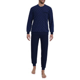 GÖTZBURG Men Pyjamas, Long – Sevilla, Round Neck, Cuffs – 3/4