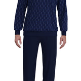 GÖTZBURG Men Pyjamas, Long – Sevilla, Round Neck, Cuffs – 4/4