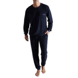 GÖTZBURG Herren Schlafanzug - Valencia, lang, Frottee, Rundhals, Bündchen, Pyjama – 4/4