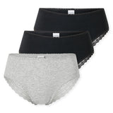 SCHIESSER Damen Brazilian-Slips, 3er Pack - 3Pack Brazilian, Stretch Cotton, uni