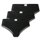 SCHIESSER Women's Thongs, 3-Pack - 3Pack Cheeky String, Stretch Cotton, solid