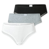 SCHIESSER Women's Thongs, 3-Pack - 3Pack Cheeky String, Stretch Cotton, solid