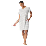 SCHIESSER ladies nightgown 95cm - nightwear, short sleeve, cotton, pattern – 4/6