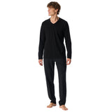 UNCOVER by SCHIESSER Men's Pajamas 2-Piece Set - long, V-Neck, Cotton, patterned – 2/6