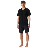 UNCOVER by SCHIESSER Herren Schlafanzug 2-tlg. Set - Shorty, kurz, V-Ausschnitt, Baumwolle, uni/gemustert – 2/6