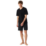 UNCOVER by SCHIESSER Herren Schlafanzug 2-tlg. Set - Shorty, kurz, V-Ausschnitt, Baumwolle, uni/gemustert – 4/6
