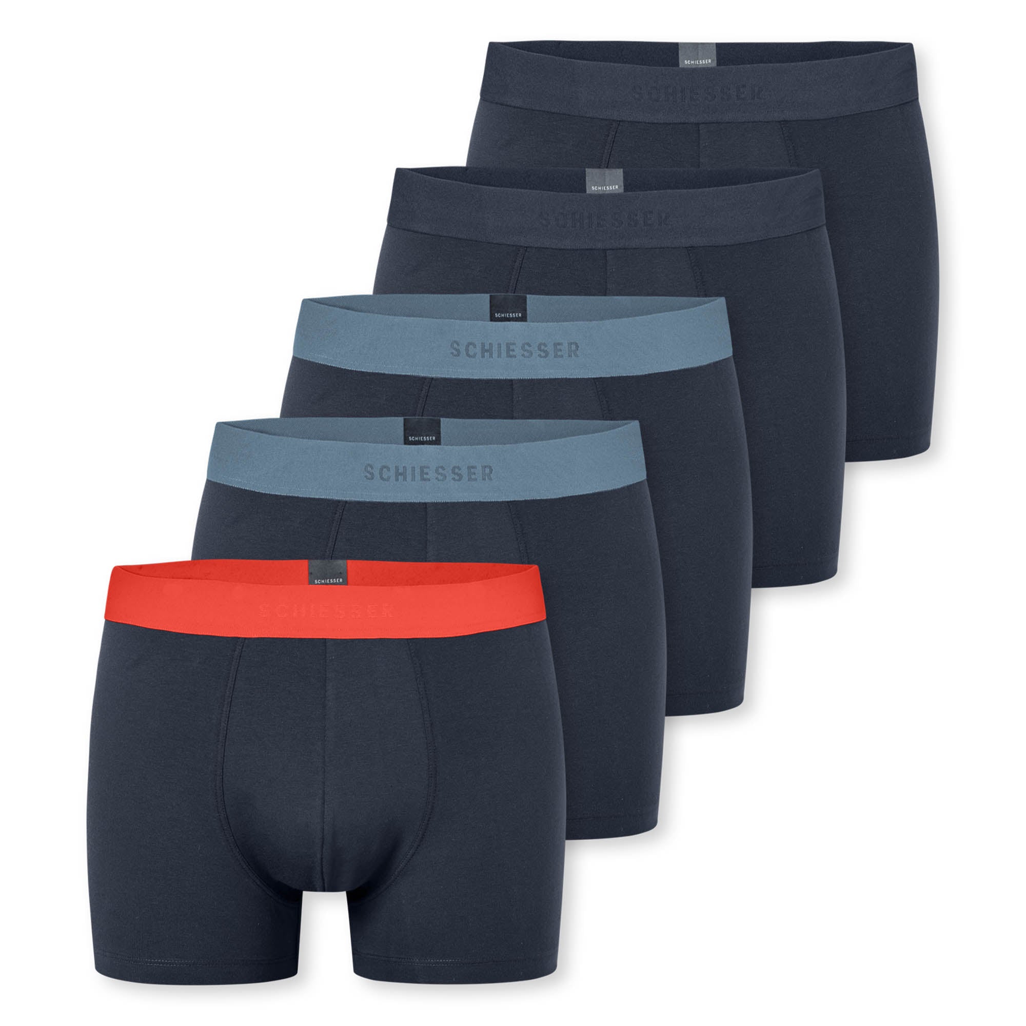 SCHIESSER Herren Boxershorts, 5er Pack - Serie "95/5", Unterhose, Logobund